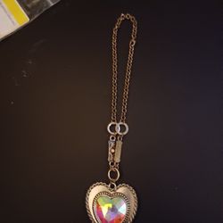 Beautiful Heart Choker Necklace, Oil Spill. Gently Used. Local Pickup Only 