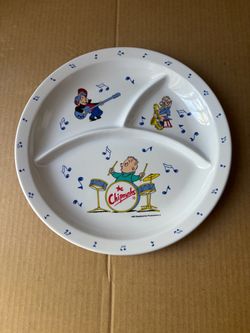 Vintage The Chipmunks Divided Kids Plate 1990