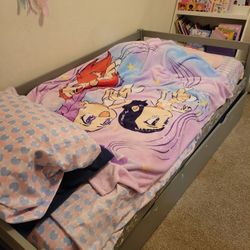 Twin Grey bed with trundle