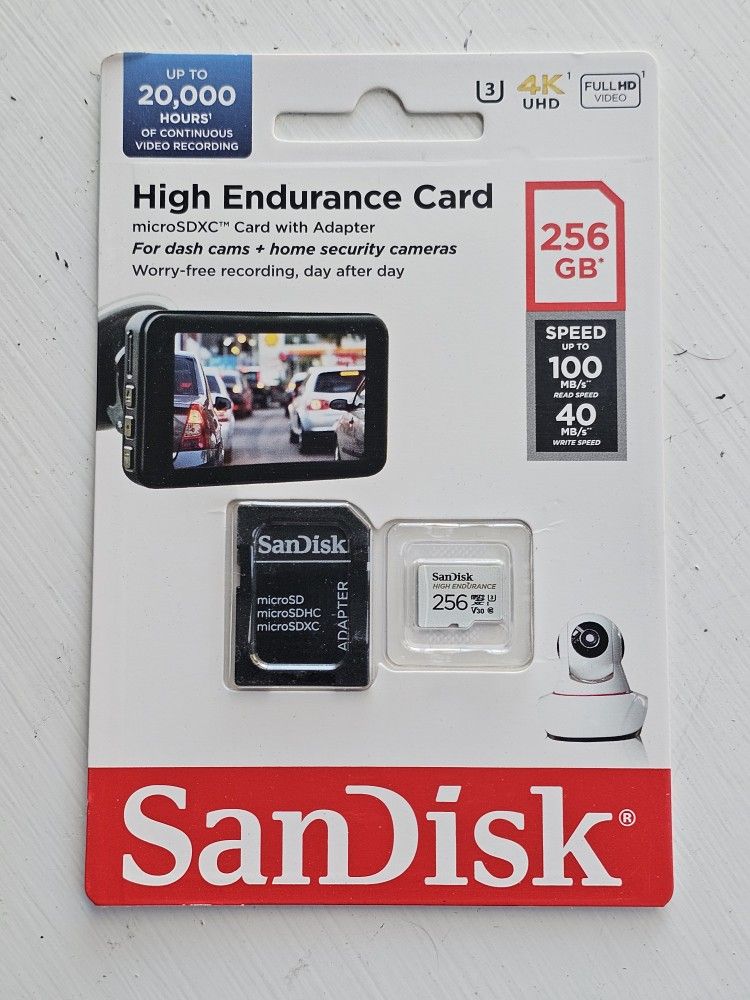 SanDisk 256GB High Endurance Video micro SDXC Card with Adapter