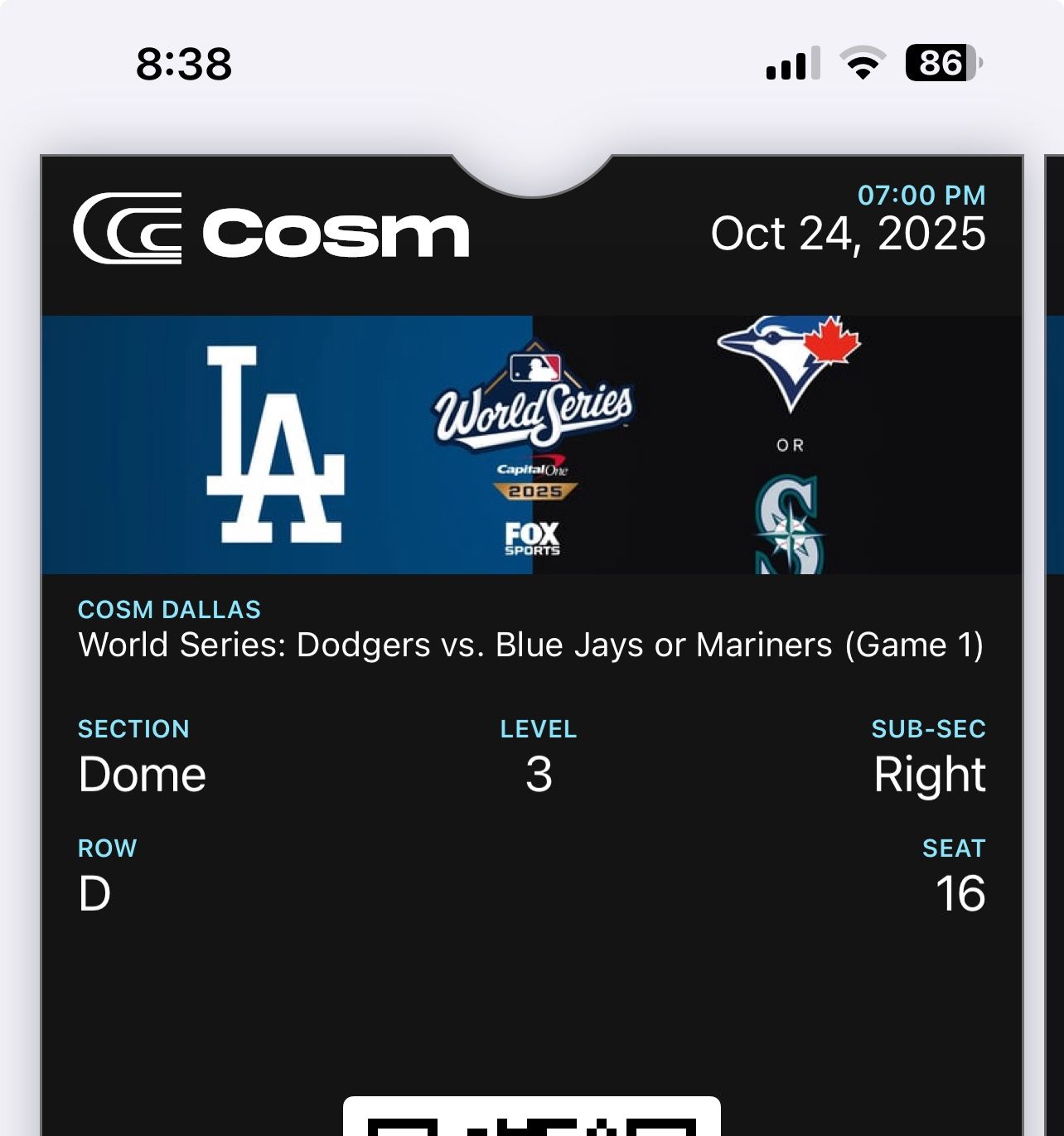 Cosm Dallas World Series 2 Tickets