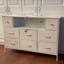 47 Inch Dresser With Fabric Drawers. Led Lights