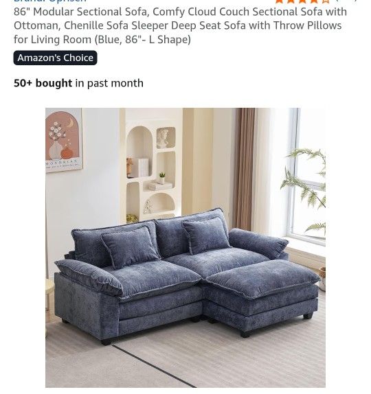 Distressed Blue Color Couch 