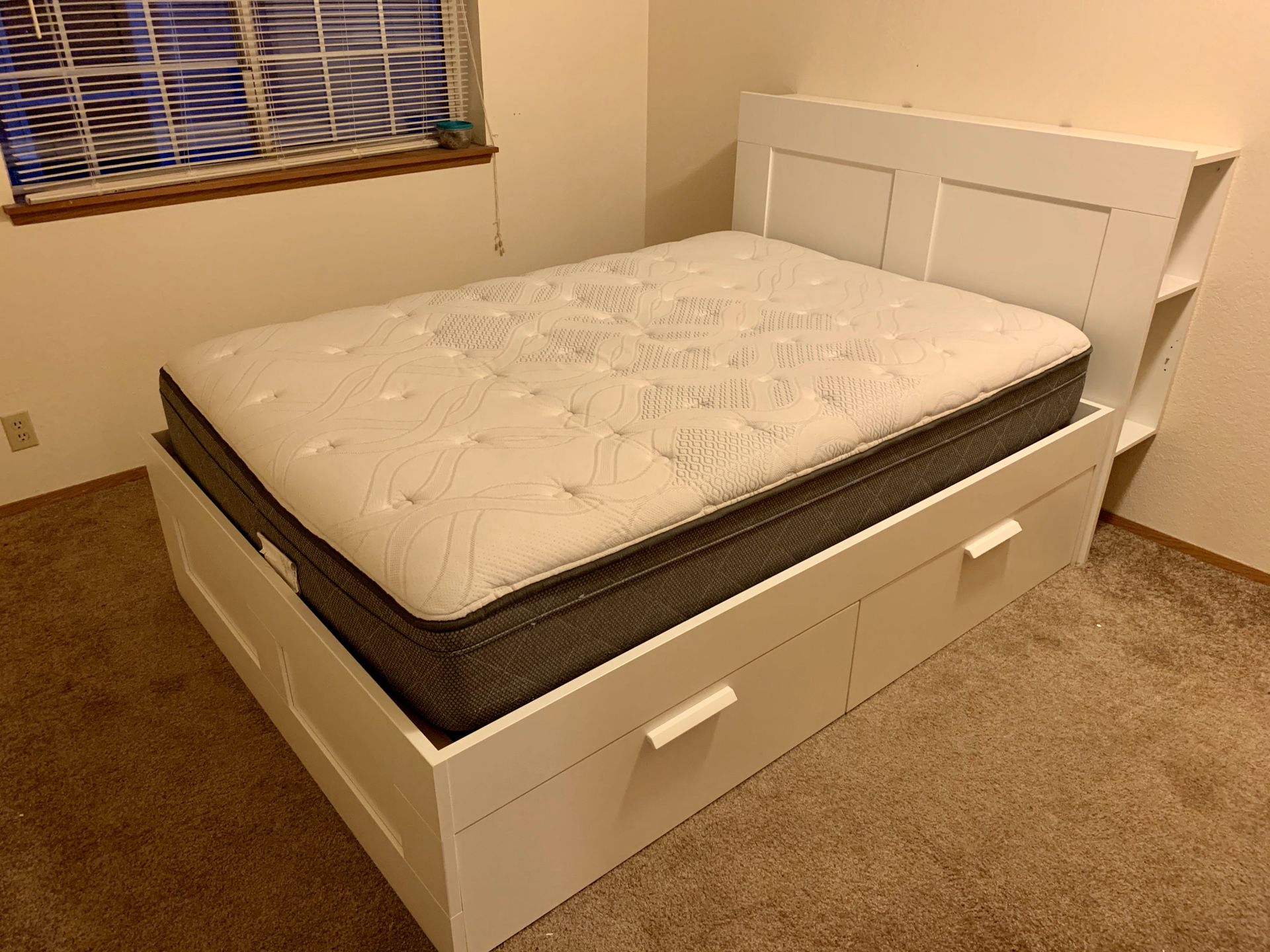 4 Month Old MALM IKEA Bed Frame and Headboard and Full Mattress