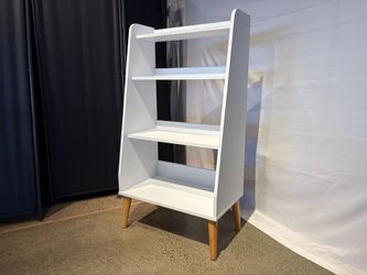 4 Tier MCM Bookshelf in White/Natural