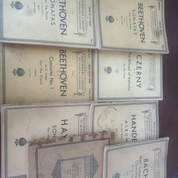 Vintage Sheet Music Lot Beethoven, Bach Etc 