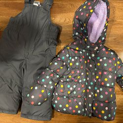 Charming 24-Month Girls’ Polka-Dot Snowsuit Set
