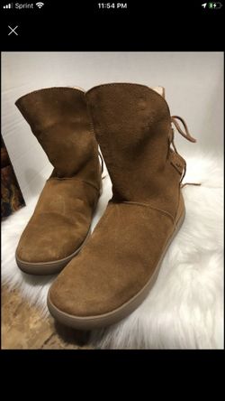 Koolaburra By UGG Womens Short Tie Lace Up Boots Brown Tan size 8