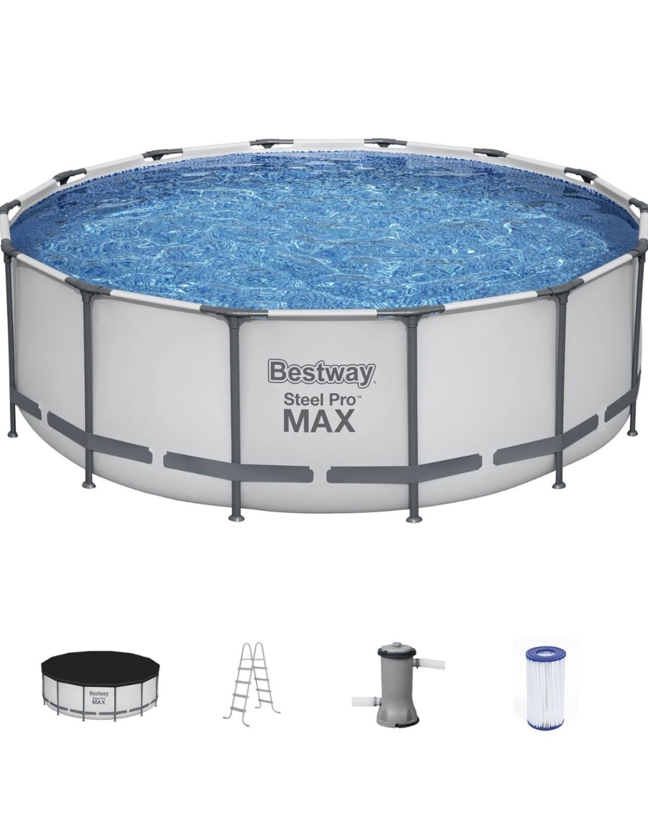 Bestway Steel Pro MAX 14' x 48” Round Above Ground Swimming Pool Set