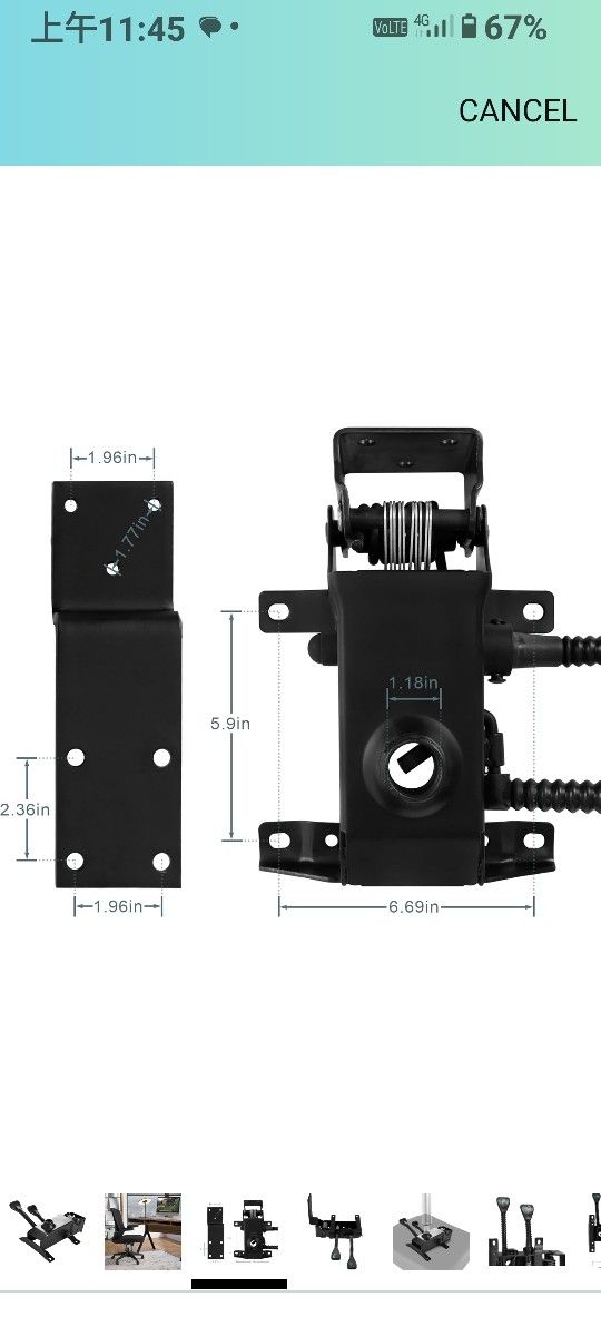 Heavy Duty Office Gaming Chair Tilt Control Seat Mechanism Replacement Swivel Chair Gas Type 6×7 Mount Hole