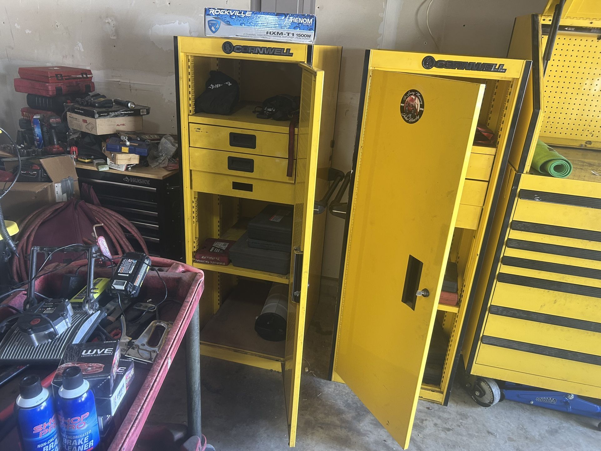 Cornwell Toolbox W Side cabinets, hutch and Tools
