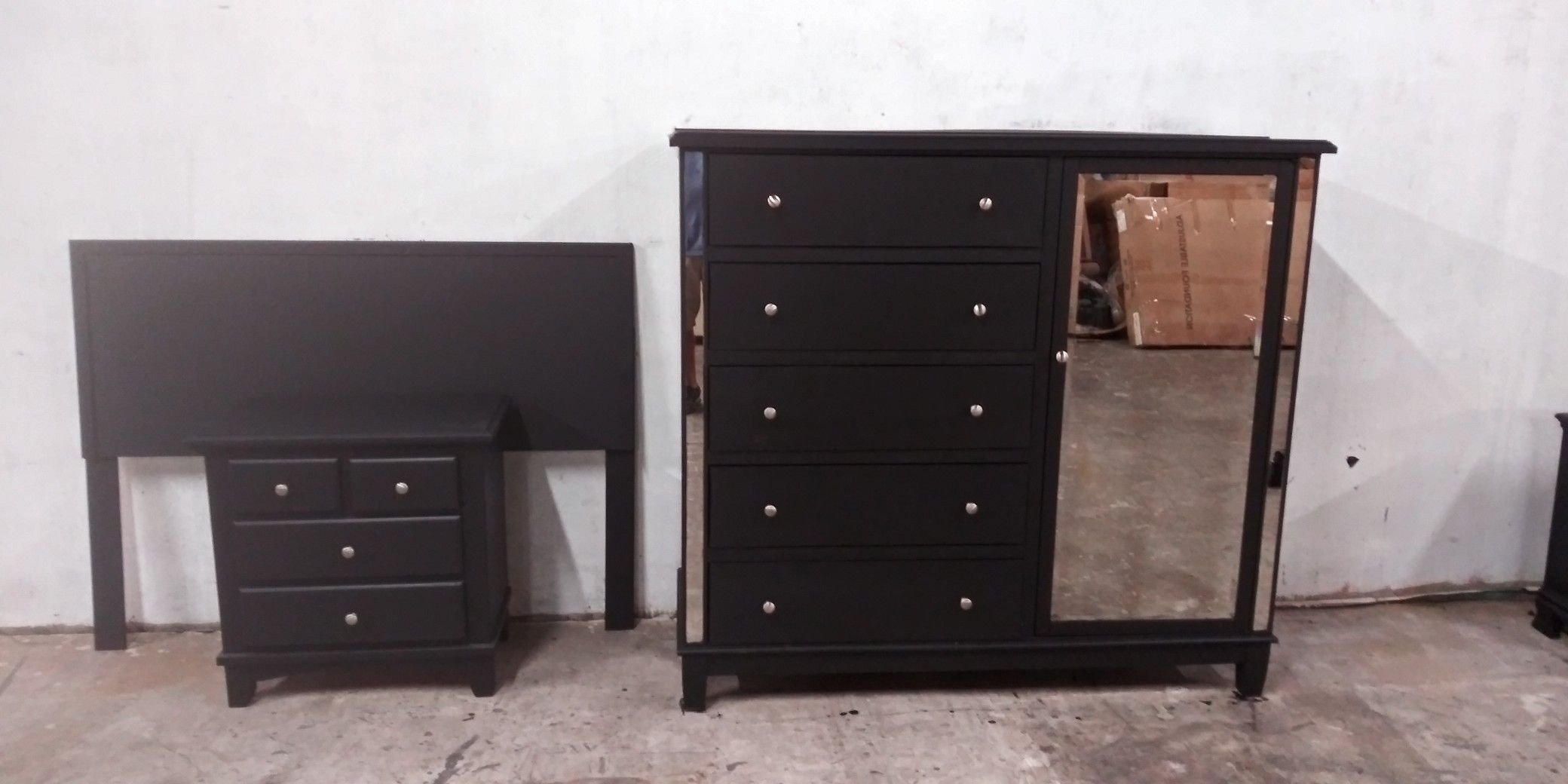 4 piece black bedroom set delivery available