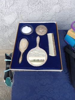 5 Piece Silver Plated Dresser Set