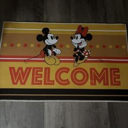 Mickey and Minnie Welcome Mat Disney NEW
