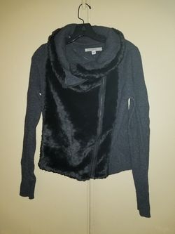 Loft faux fur cardigan size m