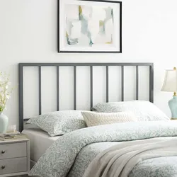 Modern Farmhouse Metal Queen Headboard in Black by Modway