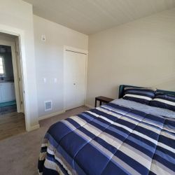 Queen Size Mattress & Tufted Green Frame