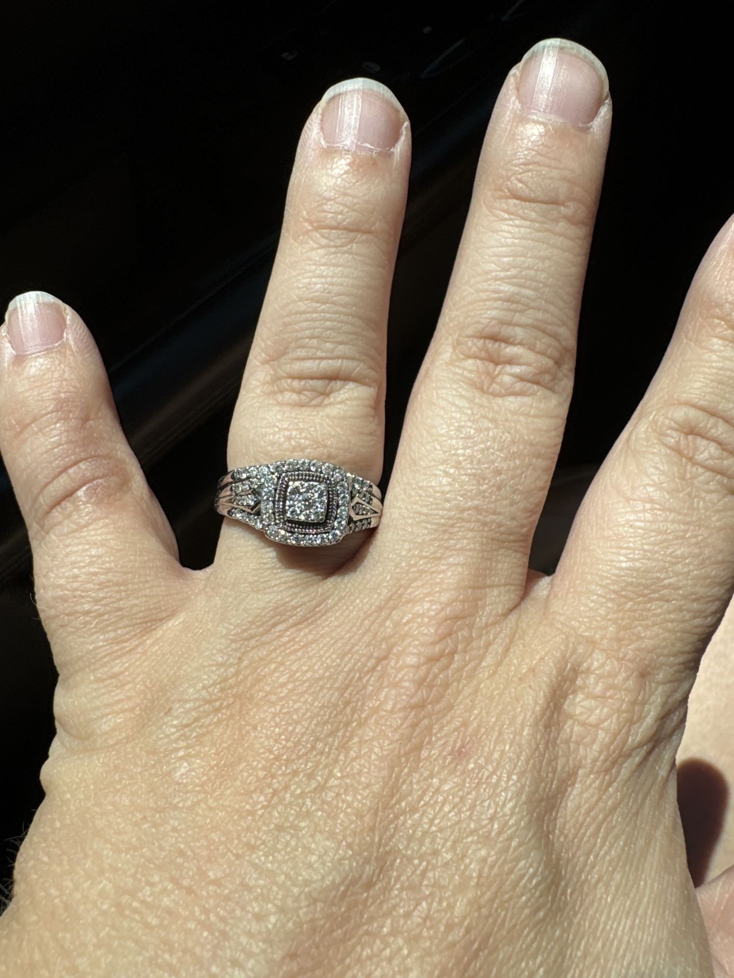 1/2 CT Diamond Bridal Set- Sterling Silver