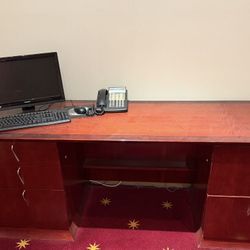Oak Wood Office Desk And Table
