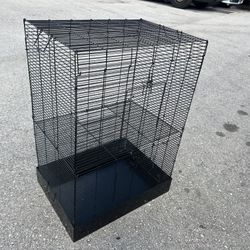 Black Metal Double Tier Small Animal Pet Rabbit Rat Critter Habitat Cage!  16x22x32in