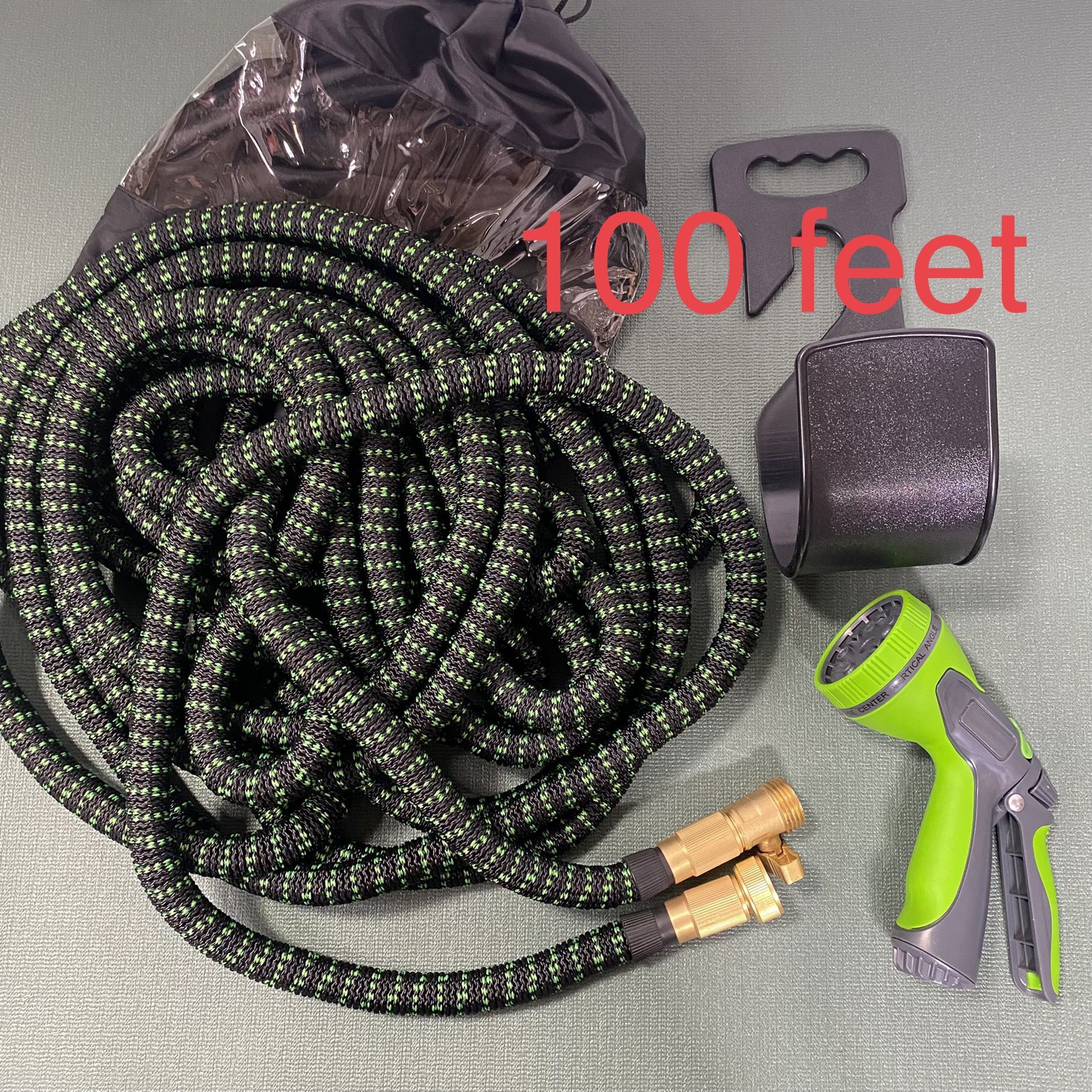 100 Feet Expandable Hose With Nozzle And Hose Holder