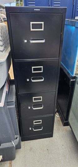 Vertical File Cabinet - Letter, 4 Drawer, Black used good condition 