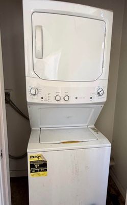 Ge stackable washer and gas dryer.  Washer not working- transmission is bad.