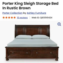Porter King Sleigh Bed Frame
