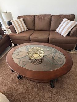 Set Living 3 Muebles: Sofá 3 Cuerpos + Sofá 2 Cuerpos + Mesa Ratona