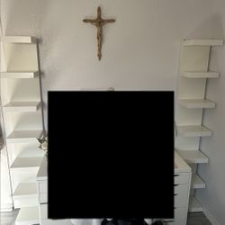 IKEA Lack Shelves - white shelves - vanity furniture- beauty room essentials-