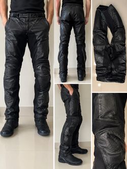 DAINESE Black Leather Motorcycle Pants – Size EU 48