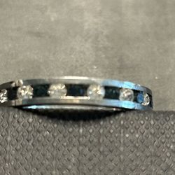 Clear Stones And Blue Stone Ring