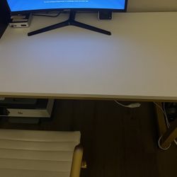 Gold Table With Gold And White Chair For The Office 