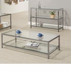 Glass Console And Coffee Table