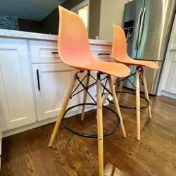Eames Style Bar Stool Chairs, Set Of 2