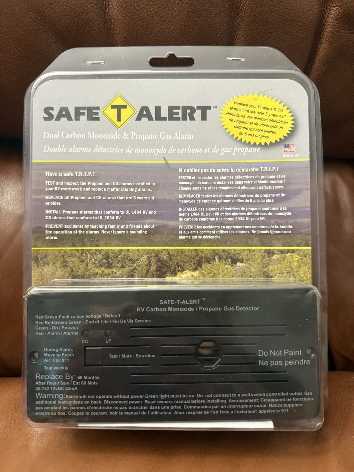 Safe T-Alert Dual Carbon Monoxide and Propane Gas Alarm 35-742-BL MTI Industries