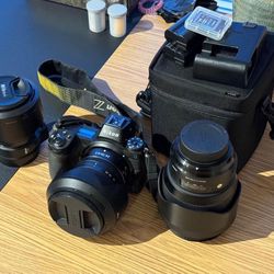 Nikon Z6 + 3 lenses (Nikon 24-70mm f4, Sigma Art 85mm 1.4, Nikon 85mm 1.8)