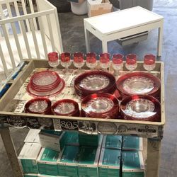 Vintage Glass Plates And Glass Cups