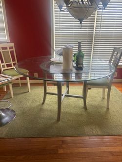 Round Glass Top Dining Table