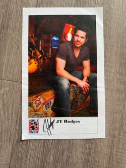 JT Hodges Signed Promo Photo Autograph 100.7 The Wolf Country Music