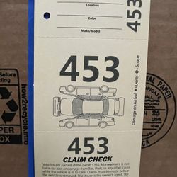 Valet Parking Tickets 