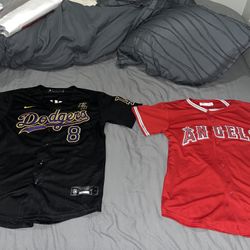 Mike trout and Kobe Bryant baseball jerseys