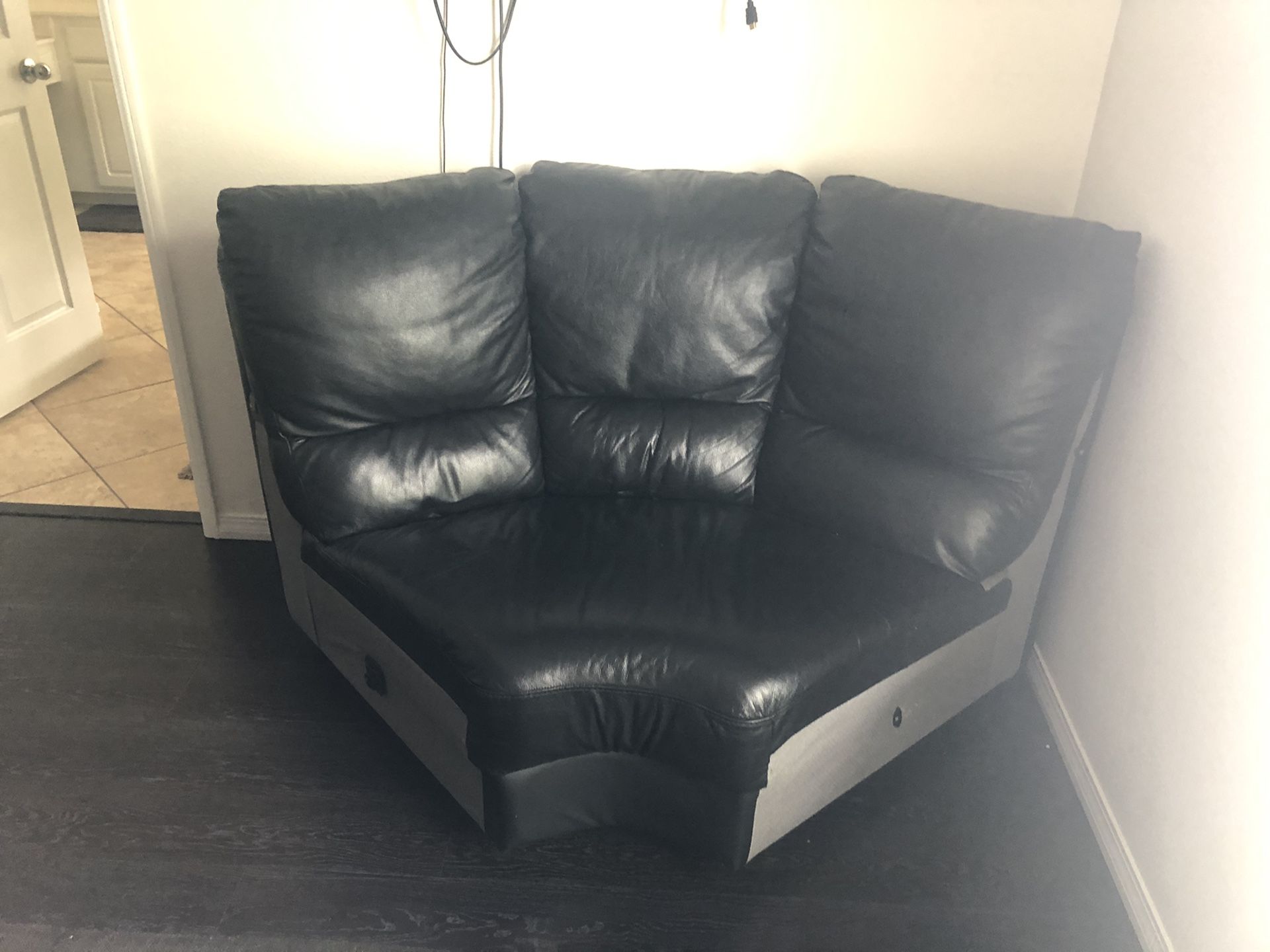 Black leather couches