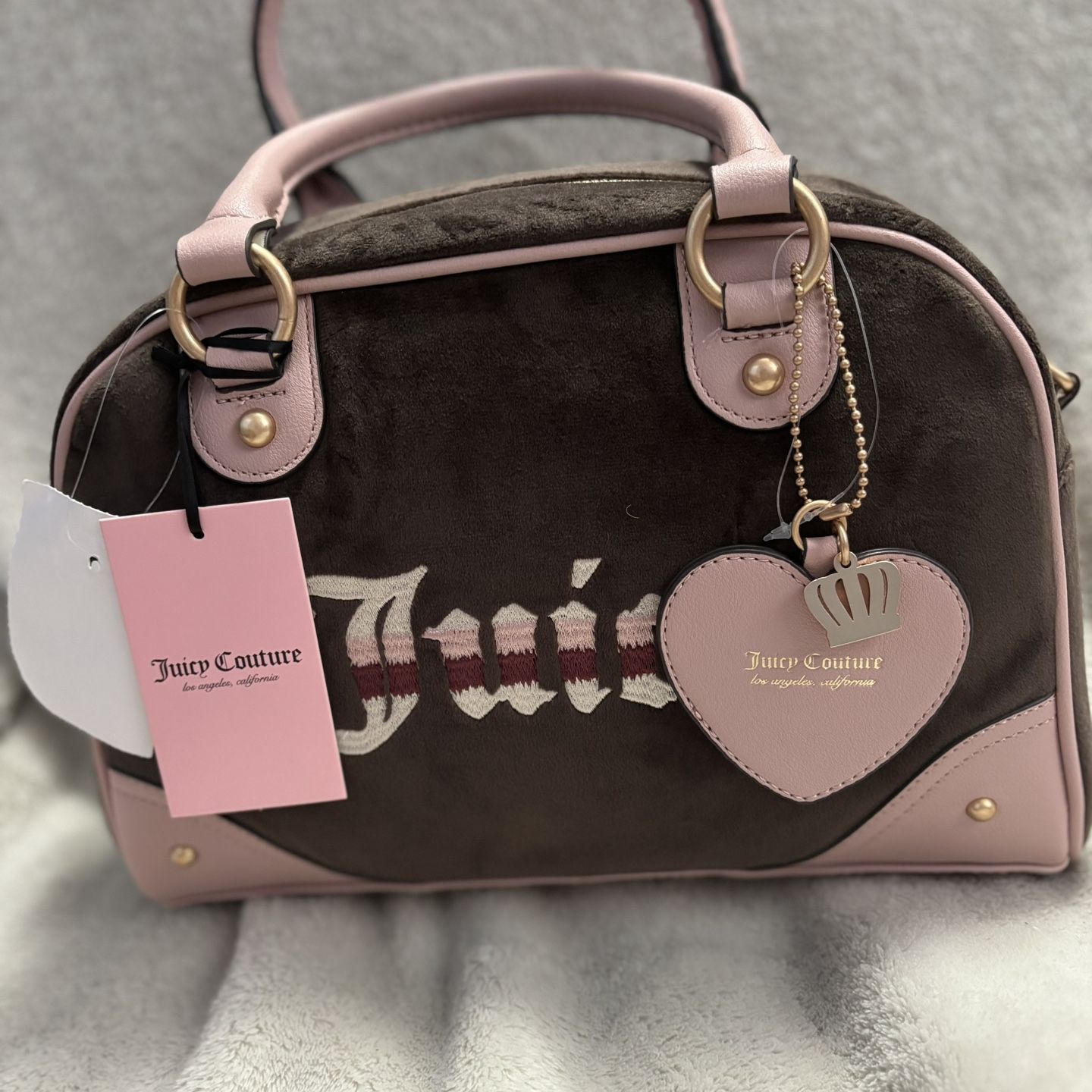 Juicy Couture Pink/Brown Velvet Tote Bag for Sale in Los Angeles 