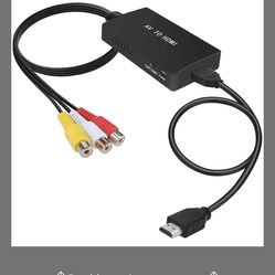 Tengchi RCA To HDMI Converter, Composite To HDMI Adapter Support 1080P PAL/NTSC Compatible With PS One, PS2, PS3, STB, Xbox, VHS, VCR, Blue-Ray DVD Pl