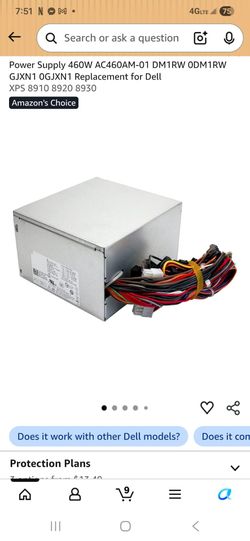 Power Supply 460W AC460AM-01 DM1RW 0DM1RW GJXN1 OGJXN1 Replacement for Dell XPS 8(contact info removed) 8930