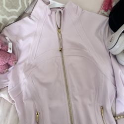 Blissful Pink/ Gold Lululemon Define Jacket Size 10!