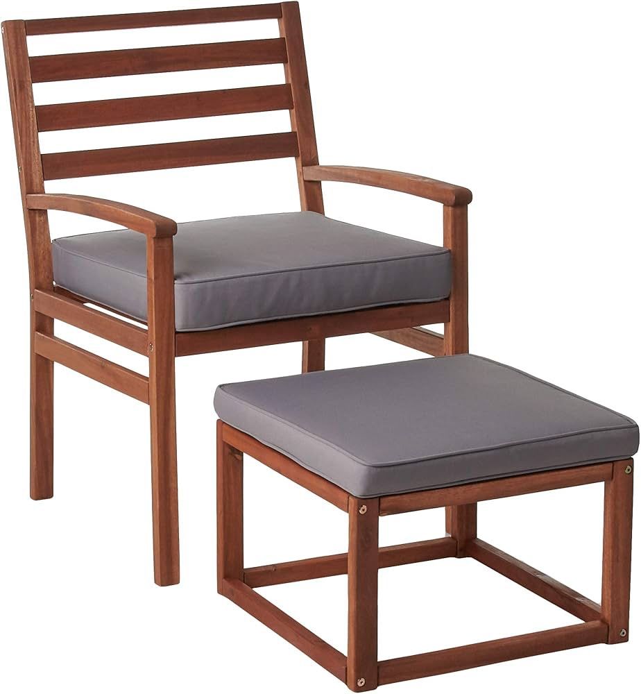 Patio Chair and Ottoman Set