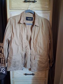 VINTAGE.  BUCK MASON utility jacket with suede collar and cuffs, size fits X-Small to Small