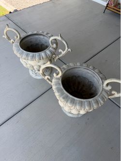 Pair of Ornate Urn Planters